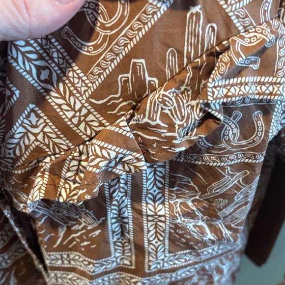 Wrangler Brown Patterned Long Sleeve Shirt - Picture 3 of 6